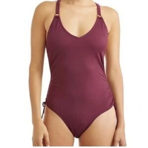 Time and Tru Mauve One-Piece Swimsuit